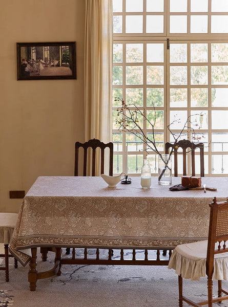 Dining Room Flower Table Cloths, Farmhouse Table Cloth, Extra Large Rectangular Table Covers for Kitchen, Square Tablecloth for Round Table-artworkcanvas