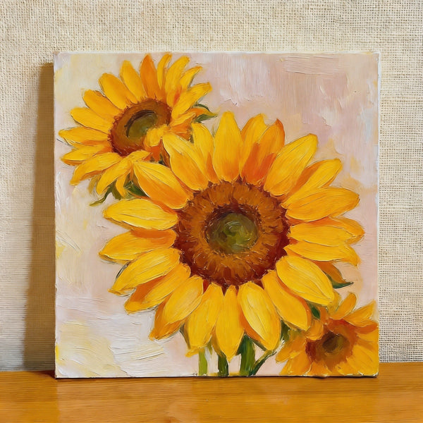 Sunflowers in Full Bloom, Still Life Painting, Hand Painted Canvas Art, Original Flower Paintings, Buy Small Paintings Online, Small Canvas Artwork-artworkcanvas