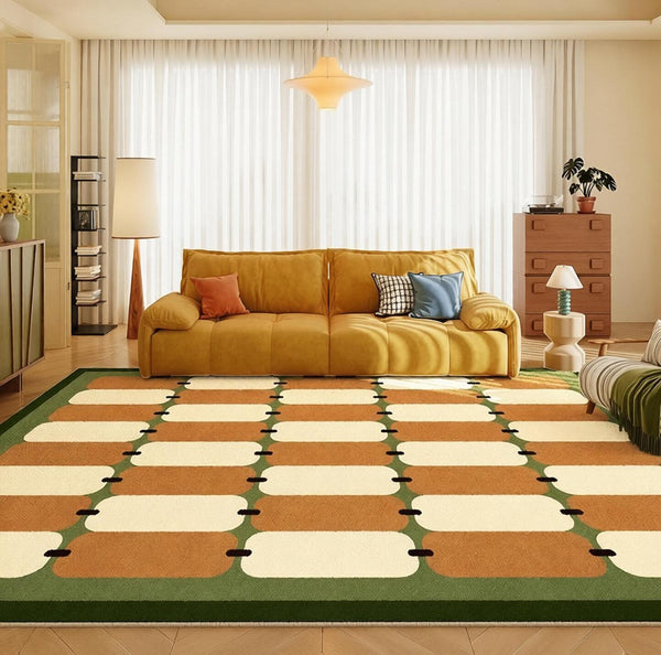 Abstract Modern Rugs for Bedroom, Contemporary Modern Rugs for Living Room, Geometric Area Rugs for Bedroom, Colorful Modern Rugs-artworkcanvas