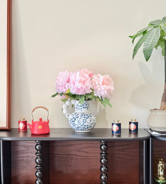 Handmade Water Holding Flower Vases, Rustic Porcelain Flower Vases, Ceramic Bud Vases, Small Flower Vases on Table-artworkcanvas