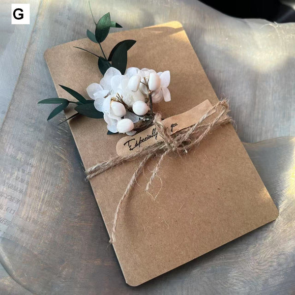 Creative Birthday Greeting Card, Wedding Greeting Card, Unique Anniversary Greeting Card, Beautiful Valentine's Day Greeting Card, Original Handmade Dried Flower Greeting Cards-artworkcanvas