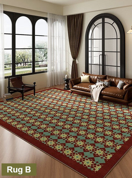 Unique Modern Rugs for Bedroom, Mid Century Modern Rugs, Colorful Geometric Rugs for Dining Room, Colorful Absract Rugs for Living Room-artworkcanvas
