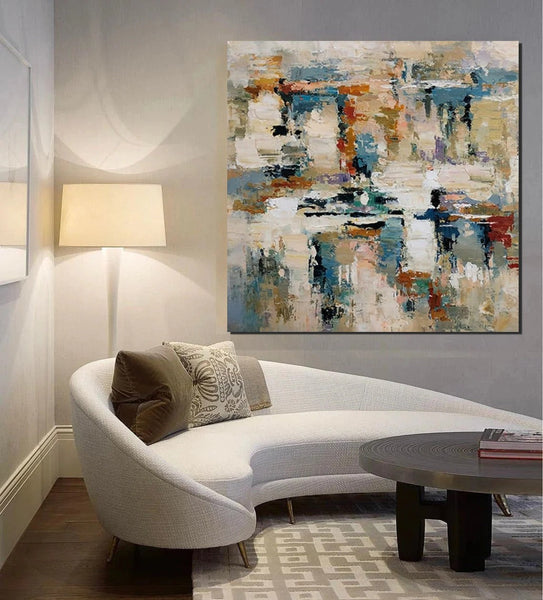 Hand Painted Abstract Painting, Extra Large Abstract Paintings on Canvas, Bedroom Wall Art Ideas, Simple Painting Ideas for Bedroom-artworkcanvas