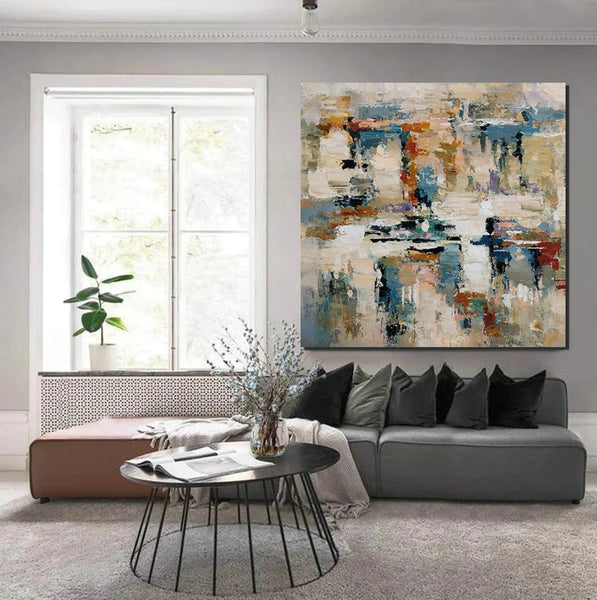 Hand Painted Abstract Painting, Extra Large Abstract Paintings on Canvas, Bedroom Wall Art Ideas, Simple Painting Ideas for Bedroom-artworkcanvas