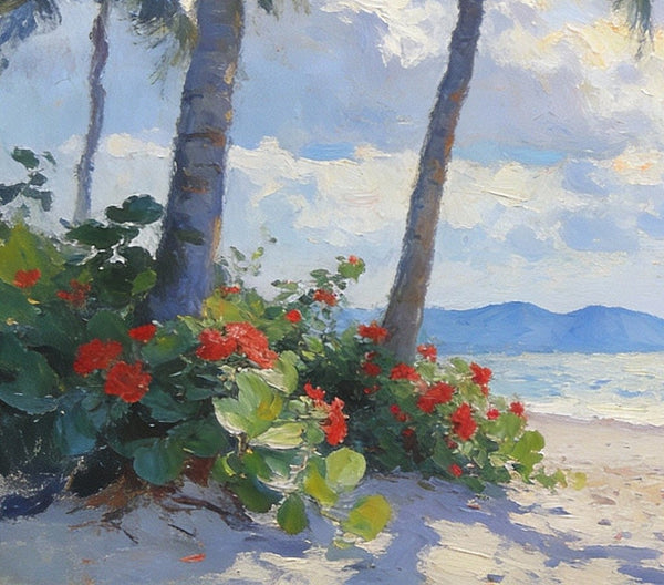 Small Wall Paintings, A Leisurely Florida Beach Holiday, Landscape Canvas Paintings, On Canvas Small Paintings, Hand Painted Canvas Art, Simple Painting Ideas-artworkcanvas