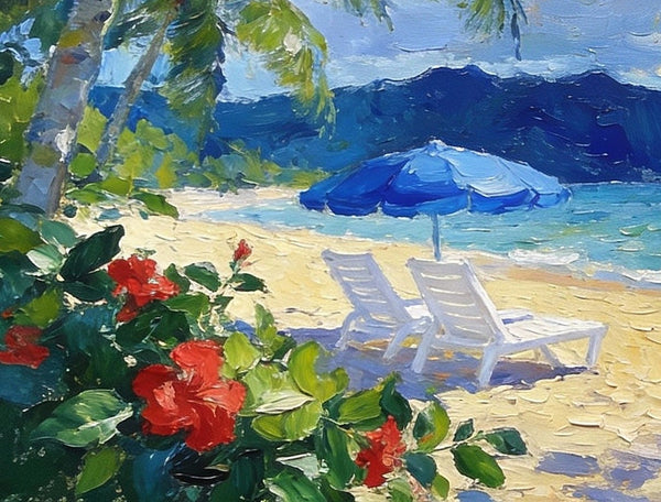 Small Oil Paintings on Canvas, Florida Beach Vacation, Landscape Canvas Paintings, Palette Knife Artwork, Hand Painted Canvas Art, Original Oil Paintings-artworkcanvas