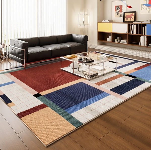 Abstract Contemporary Rugs for Bedroom, Mid Century Area Rugs for Living Room, Elegant Modern Area Rugs under Sofa, Modern Carpets for Office, Dining Room Floor Rugs