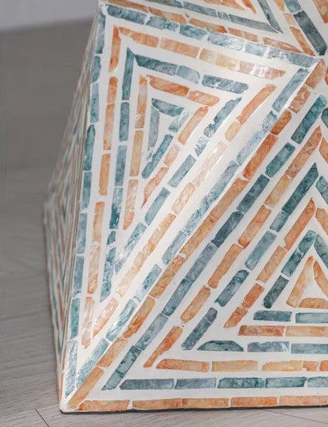 Contemporary Small Sofa Side Table, Shell Small Side Table, Unique Small End Table, Portable Casual Side Table, Creative Coffee Table-artworkcanvas