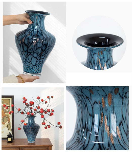 Handmade Liuli Vases, Centerpiece Vases on Table, Colored Glaze Vase for Modern Home Decor, Glass Bud Vases, Bouquet Flower Vase-artworkcanvas