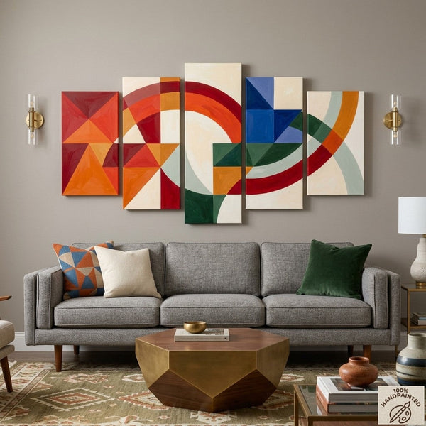 Large Modern Paintings, Geometric Contemporary Art, Hand Painted Canvas Art, Original Acrylic Paintings-artworkcanvas