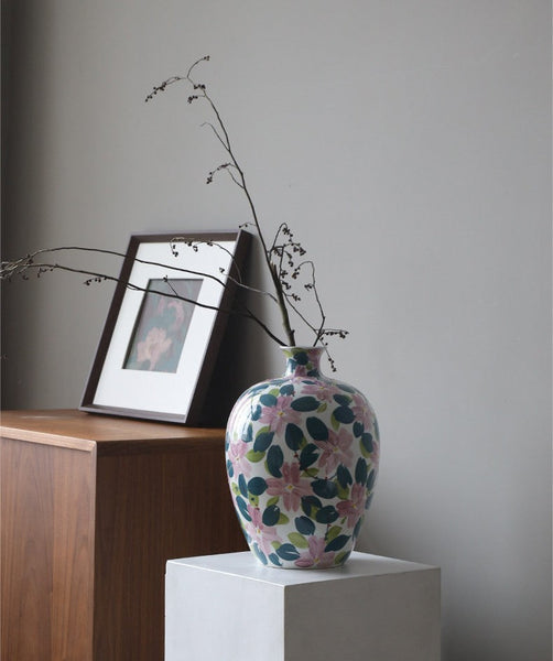 Unique Handmade Modern Flower Vase, Large Porcelain Vases for Modern Home Decor, Centerpiece Ceramic Bouquet Vases, Contemporary Vases on Dining Table-artworkcanvas