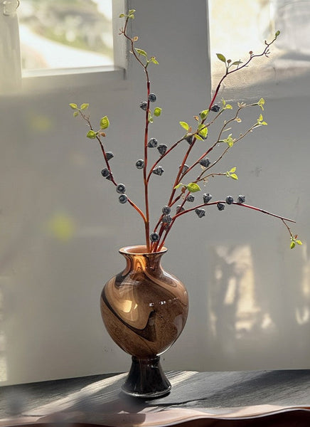 Vintage Glass Flower Vases, Water Holding Flower Vases, Handmade Glass Bud Vases, Flower Vases on Table-artworkcanvas