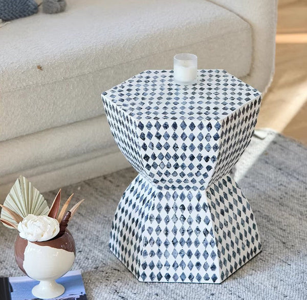 Small End Table, Modern Side Table, Bedside Small Side Table, Contemporary Bedside Table, Shell Small Sofa Side Table, Portable Casual Side Table, Creative Coffee Table, Contemporary Side Table-artworkcanvas