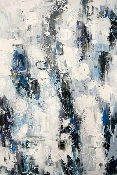 Modern Paintings Behind Sofa, Abstract Paintings for Dining Room, Buy Paintings Online, Palette Knife Canvas Art, Impasto Wall Art