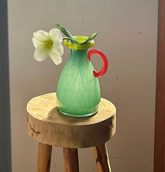 Cute Handmade Glass Bud Vases, Decorative Flower Vases, Flower Vases on Table, Small Flower Vase, Modern Glass Flower Vases-artworkcanvas