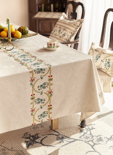 Spring Flower Table Covers for Round Table, Large Modern Rectangle Tablecloth for Dining Table, Farmhouse Table Cloth for Oval Table, Square Tablecloth for Kitchen-artworkcanvas