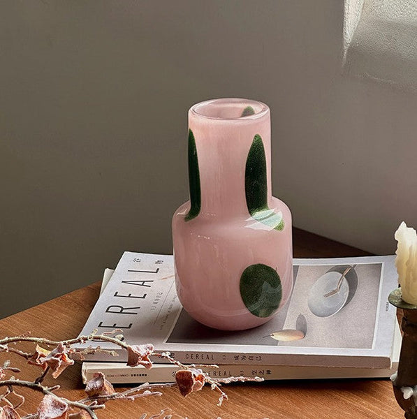 Handmade Glass Bud Vases, Flower Vases on Table, Vintage Small Glass Flower Vases, Water Holding Flower Vases-artworkcanvas