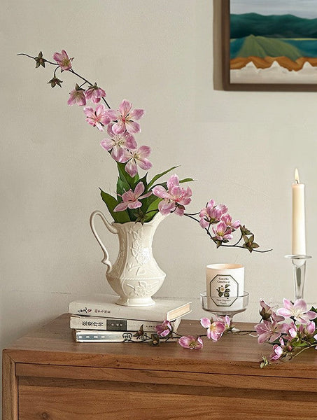Small Flower Vases on Table, Rustic Porcelain Flower Vases, Ceramic Bud Vases, Handmade Water Holding Flower Vases-artworkcanvas