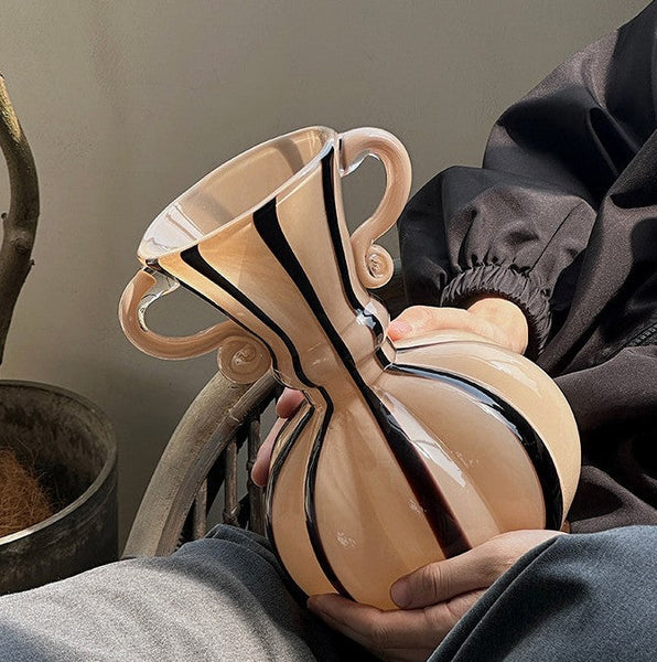 Modern Glass Flower Vases, Glass Flower Vases, Handmade Glass Bud Vases, Water Holding Flower Vases, Flower Vases on Table-artworkcanvas