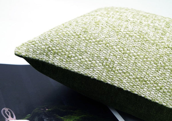 Green White Modern Sofa Pillows, Large Square Modern Throw Pillows for Couch, Simple Throw Pillow for Interior Design, Large Decorative Throw Pillows-artworkcanvas