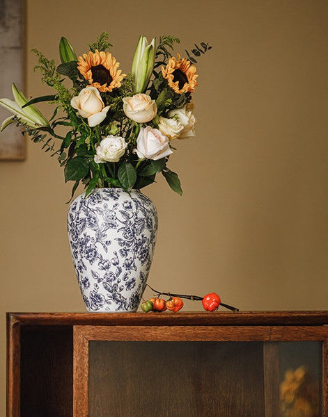 Porcelain Flower Vases, Modern Ceramic Bouquet Vases, Centerpiece on Dining Table, Flower Vase on Table, Handmade Water Holding Flower Vases-artworkcanvas