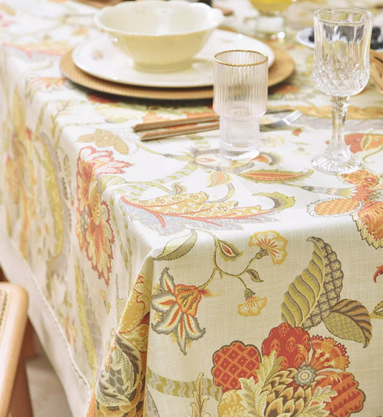 Extra Large Rectangle Tablecloth for Dining Room Table, Country Farmhouse Tablecloth, Square Tablecloth for Round Table, Rustic Table Covers for Kitchen-artworkcanvas