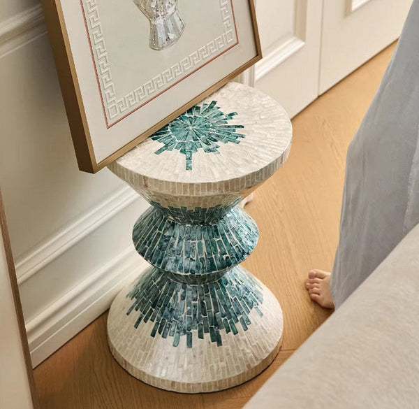 Modern Side Table, Shell Small Sofa Side Table, Contemporary Bedside Table, Bedside Small Side Table, Small End Table, Portable Casual Side Table, Creative Coffee Table, Contemporary Side Table-artworkcanvas