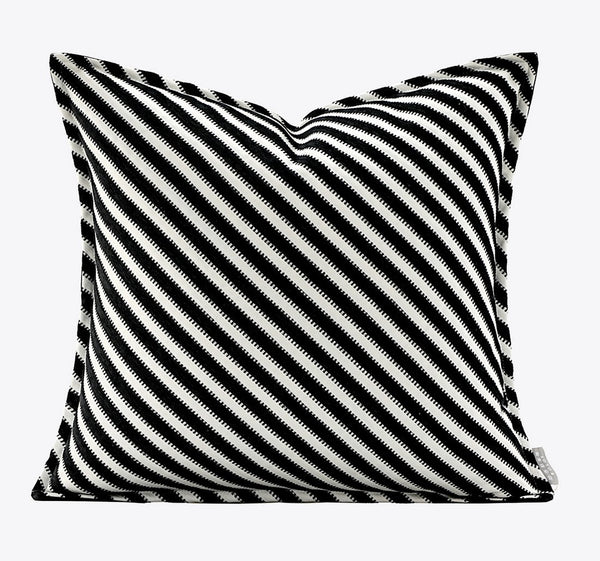 Modern Pillows for Couch, Black and White Stripe Modern Pillows, Decorative Throw Pillows for Living Room, Modern Sofa Pillows-artworkcanvas