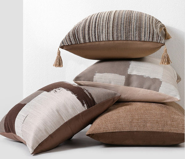 Geometric Modern Sofa Pillows, Abstract Decorative Pillows for Couch, Contemporary Throw Pillows, Modern Pillows for Bedroom, Modern Sofa Pillows-artworkcanvas