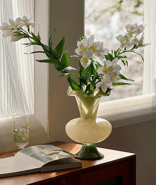 Vintage Glass Flower Vases, Water Holding Flower Vases, Bouquet Flower Vase, Glass Bud Vases, Modern Glass Vases for Flowers-artworkcanvas