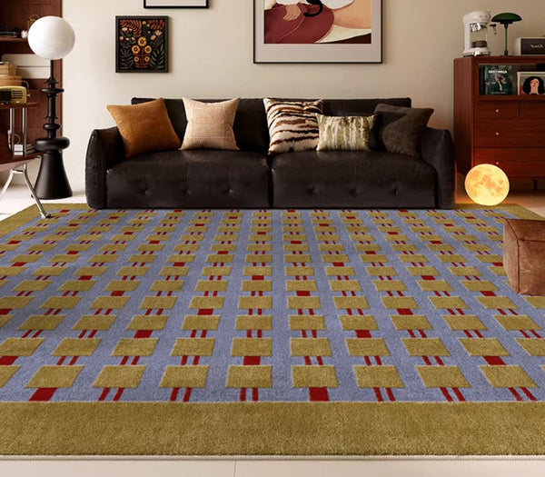 Mid Century Modern Rugs for Living Room, Vintage Area Rugs for Bedroom, Large Contemporary Area Rugs for Dining Room-artworkcanvas