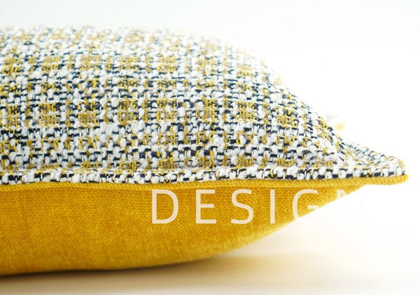 Contemporary Modern Sofa Pillows, Large Yellow Decorative Throw Pillows, Large Square Modern Throw Pillows for Couch, Simple Throw Pillow for Interior Design-artworkcanvas