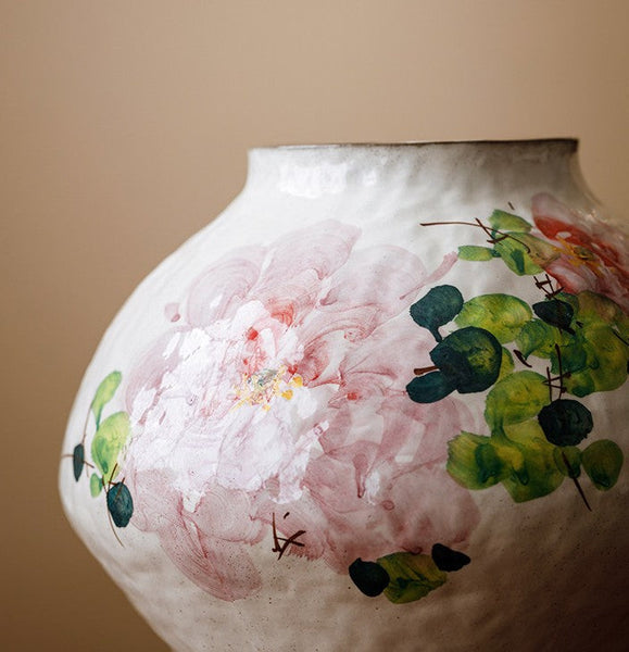 Modern Porcelain Flower Vases, Flower Vases on Table, Handmade Water Holding Flower Vases, Centerpiece on Dining Table, Ceramic Bouquet Vases-artworkcanvas