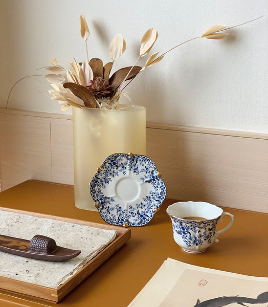 French Style China Porcelain Tea Cup Set, Unique Tea Cup and Saucers, Royal Ceramic Cups, Elegant Vintage Ceramic Coffee Cups for Afternoon Tea