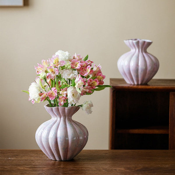 Modern Flower Vase Centerpiece on Table, Handmade Water Holding Flower Vases, Porcelain Flower Vases, Ceramic Bouquet Vases-artworkcanvas