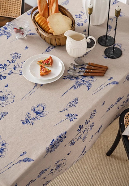 Wedding Tablecloth, Dining Room Flower Table Cloths, Large Rectangular Table Covers for Kitchen, Farmhouse Table Cloth, Square Tablecloth for Round Table-artworkcanvas