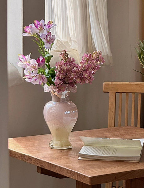 Water Holding Flower Vases, Glass Bud Vases, Bouquet Flower Vase, Vintage Glass Flower Vases, Handmade Flower Vases on Table-artworkcanvas