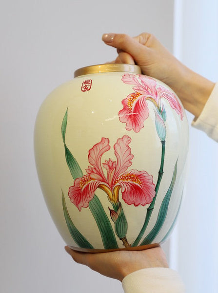 Centerpiece Ceramic Bouquet Vases, Handmade Modern Flower Vase, Large Flower Vases on Dining Table, Porcelain Flower Vases-artworkcanvas