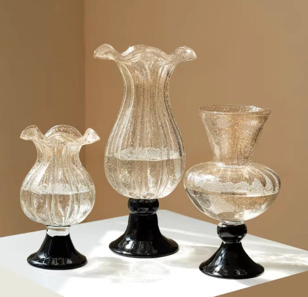Mid Century Vases for Flowers, Contemporary Glass Vases, Handmade Modern Vases for Living Room, Unique Decorative Glass Vase, Centerpiece Vases on Table-artworkcanvas
