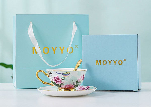 Unique Traditional Afternoon Tea Cup and Saucer in Gift Box, Royal Porcelain Tea Cup Saucer Set, Elegant Flower Pattern Ceramic Coffee Cups, Beautiful British Tea Cups-artworkcanvas