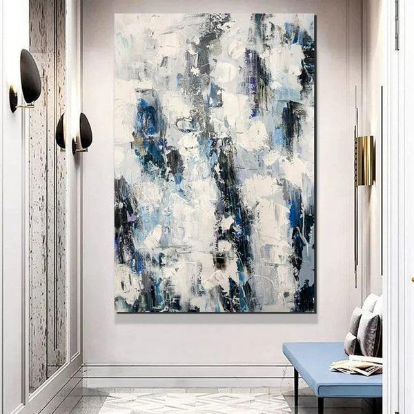 Modern Paintings Behind Sofa, Abstract Paintings for Dining Room, Buy Paintings Online, Palette Knife Canvas Art, Impasto Wall Art-artworkcanvas