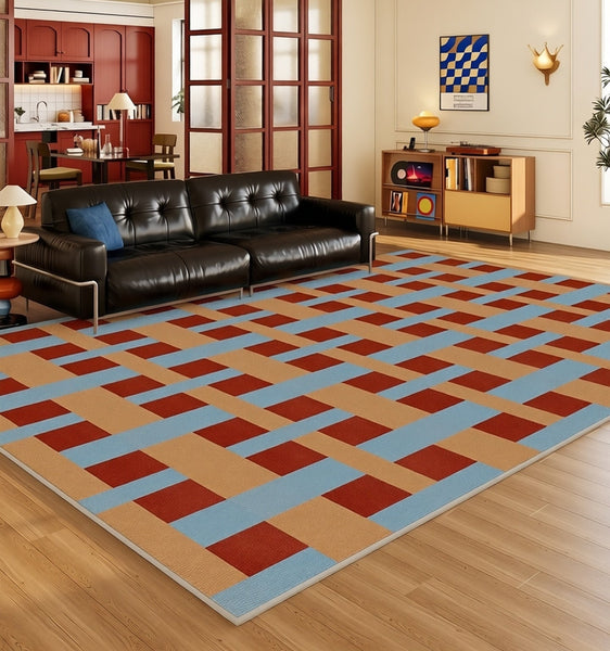 Abstract Contemporary Area Rugs for Living Room, Modern Carpets Next to Bed, Mid Century Modern Rugs, Colorful Abstract Carpets