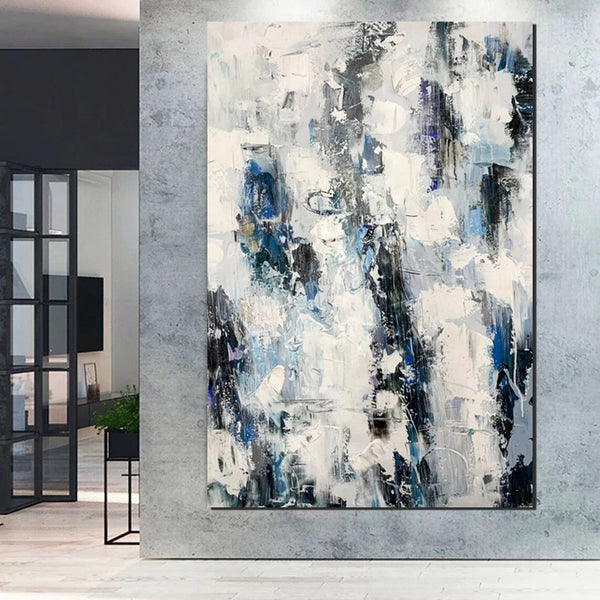 Modern Paintings Behind Sofa, Abstract Paintings for Dining Room, Buy Paintings Online, Palette Knife Canvas Art, Impasto Wall Art-artworkcanvas