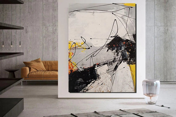 Dining Room Canvas Painting, Large Canvas Painting for Office, Simple Modern Acrylic Paintings, Contemporary Modern Artwork-artworkcanvas