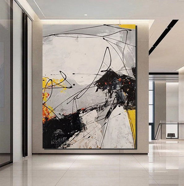 Dining Room Canvas Painting, Large Canvas Painting for Office, Simple Modern Acrylic Paintings, Contemporary Modern Artwork-artworkcanvas