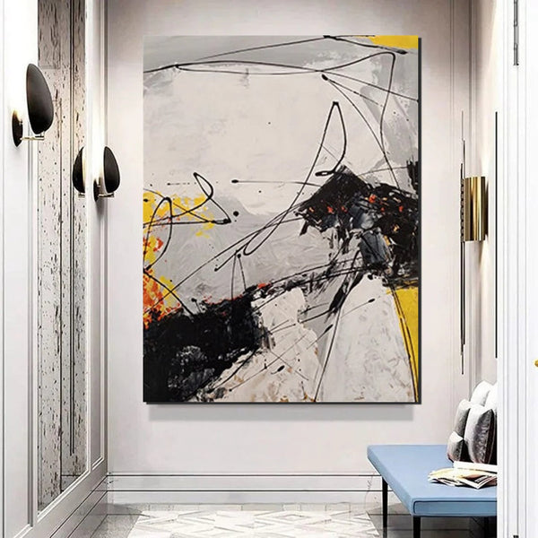 Dining Room Canvas Painting, Large Canvas Painting for Office, Simple Modern Acrylic Paintings, Contemporary Modern Artwork-artworkcanvas