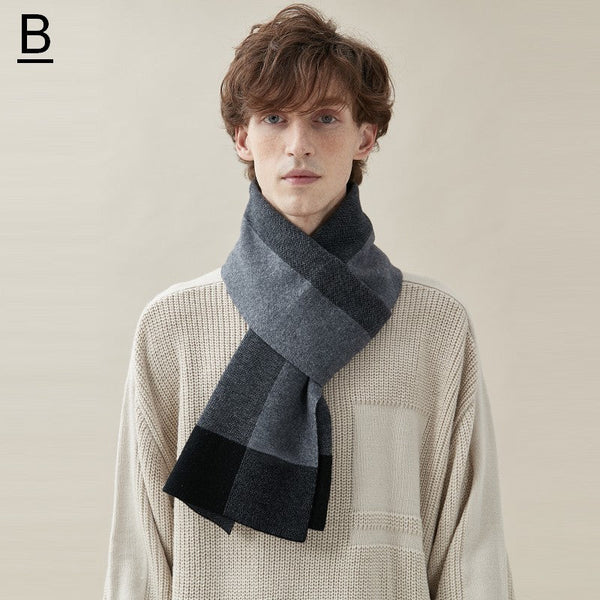 Thick Wool Scarf, Men's Winter Scarf, Men's Wool Scarf Winter, Business Wool Scarf for Gentleman, Formal Men Scarf Styles, Casual Scarf Men, Modern Fashion Scarf-artworkcanvas