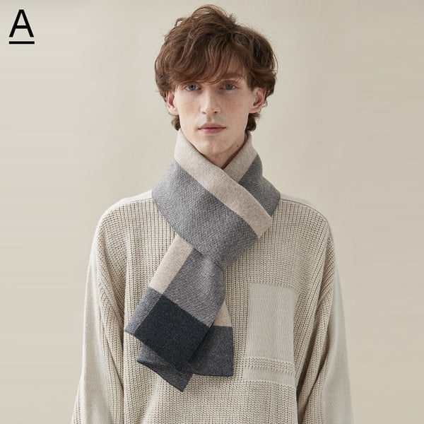 Men's Wool Scarf Winter, Business Wool Scarf for Gentleman, Thick Wool Scarf, Men's Winter Scarf, Formal Men Scarf Styles, Casual Scarf Men, Modern Fashion Scarf-artworkcanvas