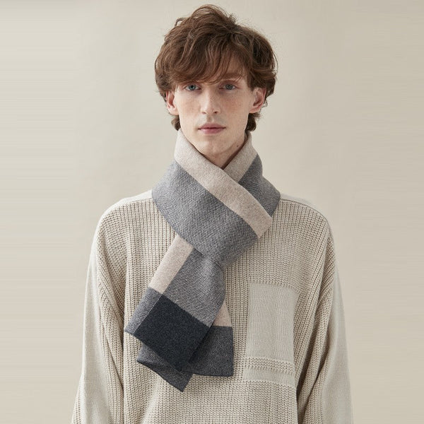 Men's Wool Scarf Winter, Business Wool Scarf for Gentleman, Thick Wool Scarf, Men's Winter Scarf, Formal Men Scarf Styles, Casual Scarf Men, Modern Fashion Scarf-artworkcanvas