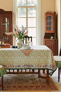 Rectangle Tablecloth for Dining Room Table, British Mid Century Fiberflax Tablecloth, Square Tablecloth for Coffee Table, Farmhouse Table Cloth, Wedding Tablecloth, Waterproof Tablecloth-artworkcanvas